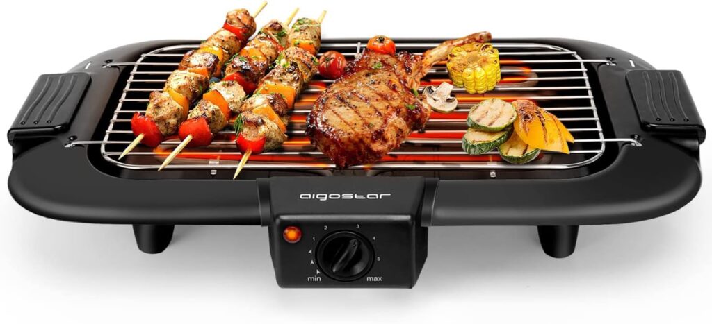 Aigostar Barbacoa electrica portatil, 2000 W, resitencia extraíble parrillagrillelectrica.com