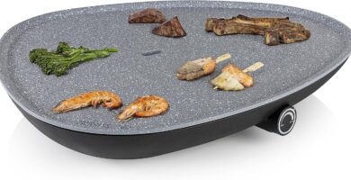 Princess 103250 Plancha de asar con diseño triangular único, Acabado en terrazo parrillagrillelectrica.com